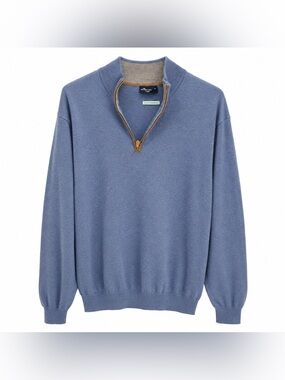 RARE Peter Millar Collection 100% Cashmere Quarter Zip Sweater XL Made England